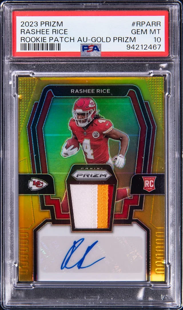 2023 Panini Prizm Rashee Rice Gold Prizm #RPA-RR card image