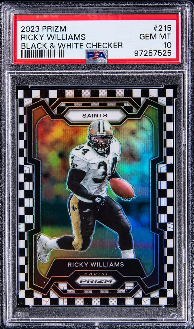 2023 Panini Prizm Ricky Williams Black & White Checker #215 card image