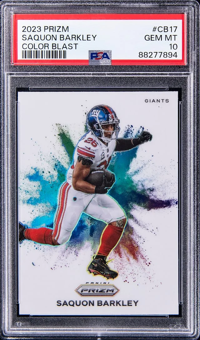 2023 Panini Prizm Saquon Barkley Color Blast #CB-17 card image