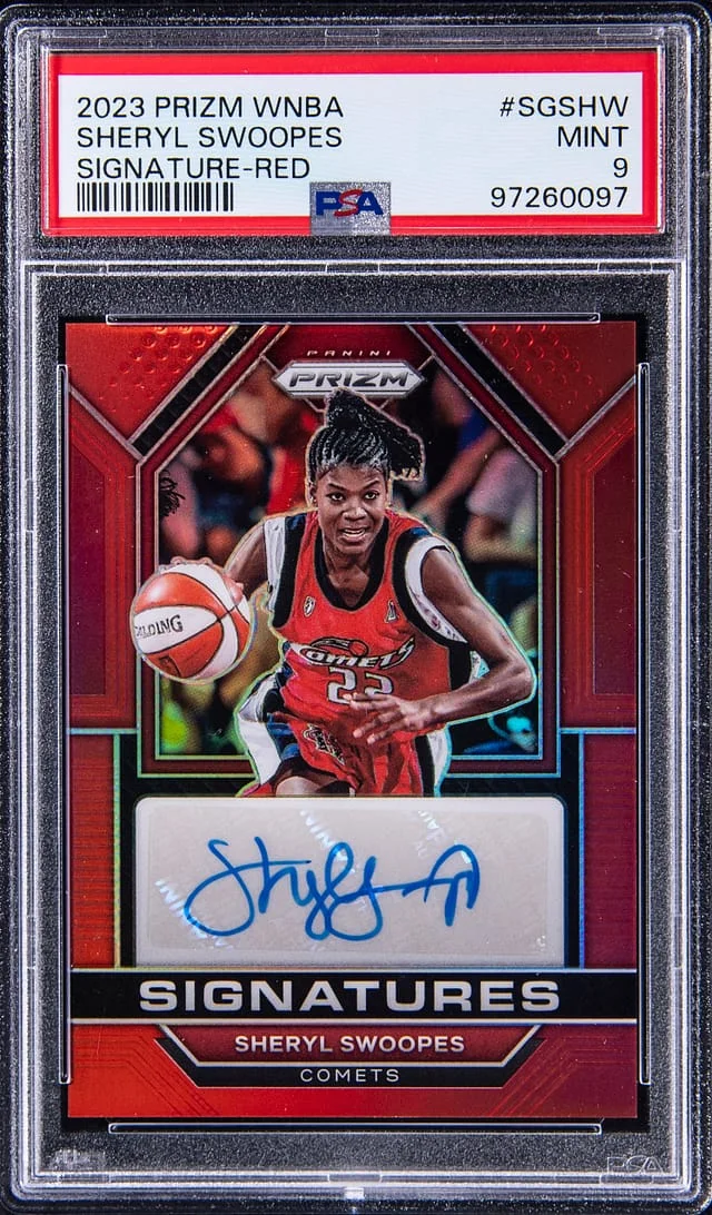2023 Panini Prizm Sheryl Swoopes WNBA Signature Red #SG-SHW card image