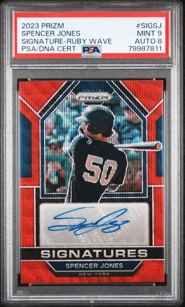 2023 Panini Prizm Spencer Jones Signatures Ruby Wave #SIG-SJ card image