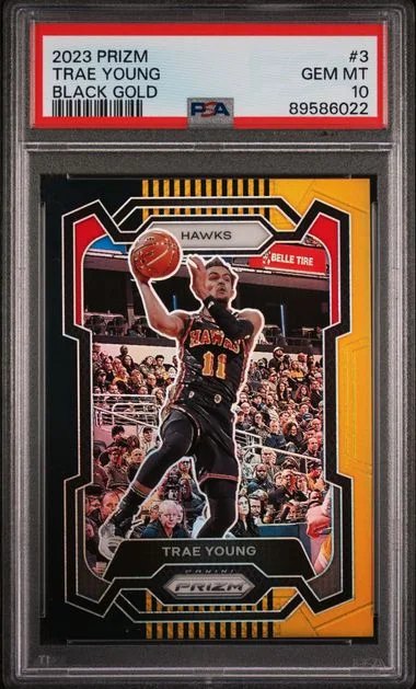 2023 Panini Prizm Trae Young Black Gold #3 card image