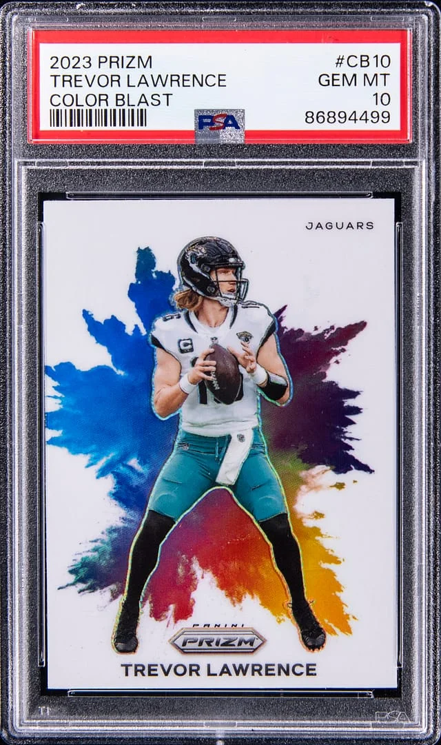 2023 Panini Prizm Trevor Lawrence Color Blast #CB-10 card image