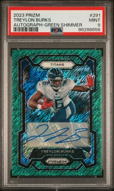 2023 Panini Prizm Treylon Burksb Autograph-Green Shimmer #291 card image