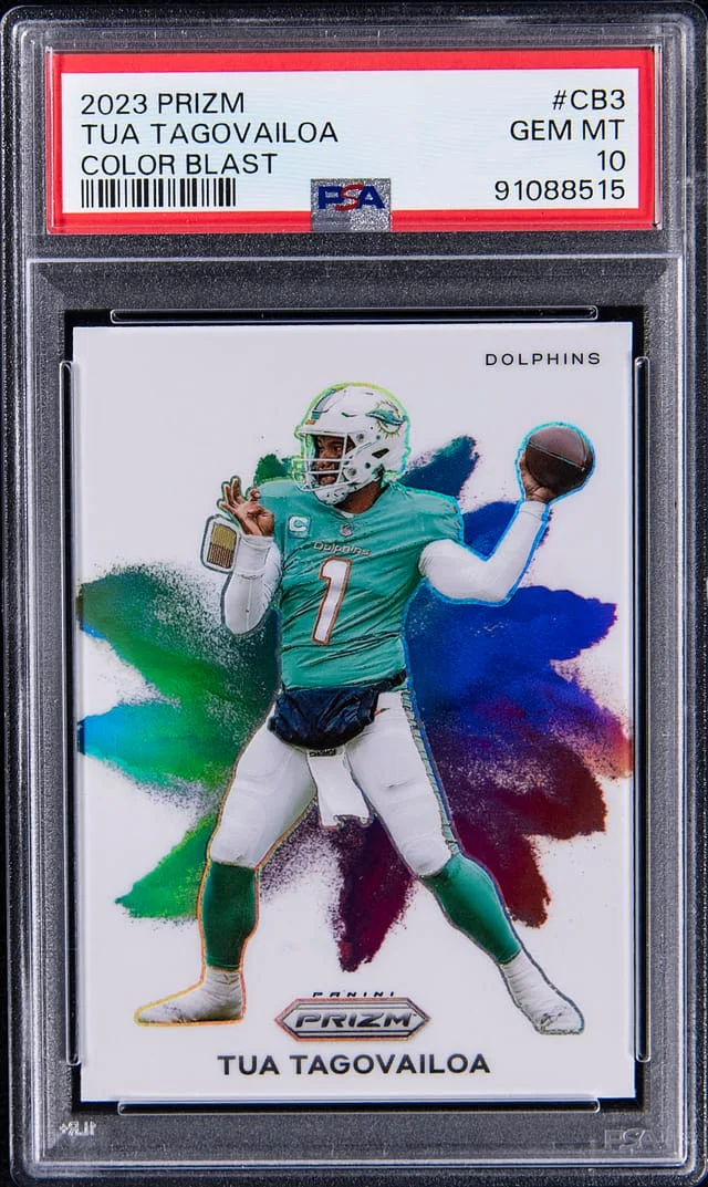 2023 Panini Prizm Tua Tagovailoa Color Blast #CB-3 card image