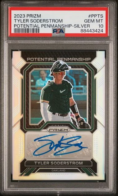 2023 Panini Prizm Tyler Soderstrom Potential Penmanship Silver #PPTS card image