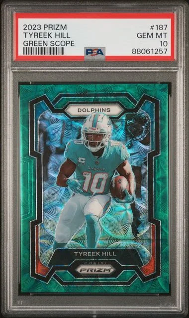 2023 Panini Prizm Tyreek Hill Green Scope #187 card image