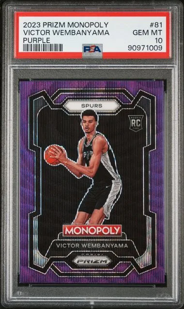 2023 Panini Prizm Victor Wembanyama Monopoly Purple #81 card image