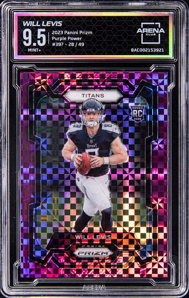 2023 Panini Prizm Will Levis - AC MINT+ 9.5 Purple Power #397 card image
