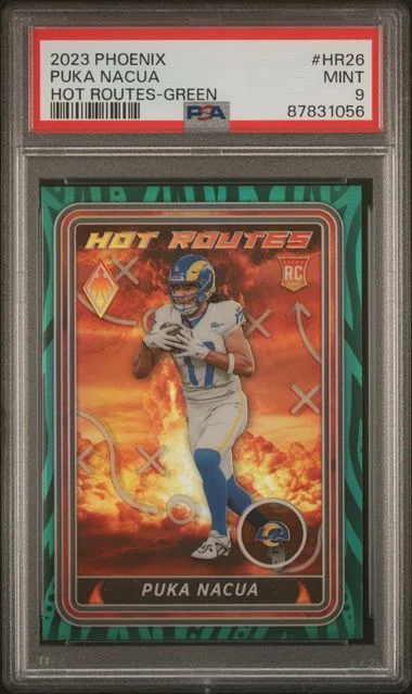 2023 Panini Puka Nacua Phoenix Hot Routes Green #HR26 card image