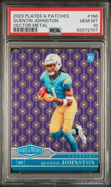 2023 Panini Quentin Johnston Plates & Patches Metal Vector #166 card image
