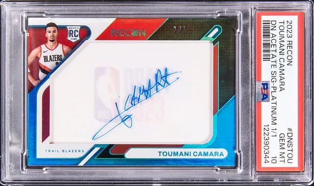 2023 Panini Recon Toumani Camara Draft Night Acetate Signature Platinum #DNS-TOU card image