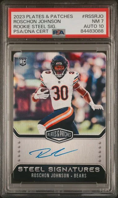2023 Panini Roschon Johnson Plates & Patches Steel Signatures #RSSRJO card image