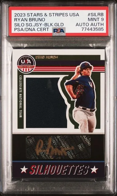 2023 Panini Ryan Bruno Stars & Stripes USA Silhouettes Signatures Jerseys Black Gold #SIL-RB card image