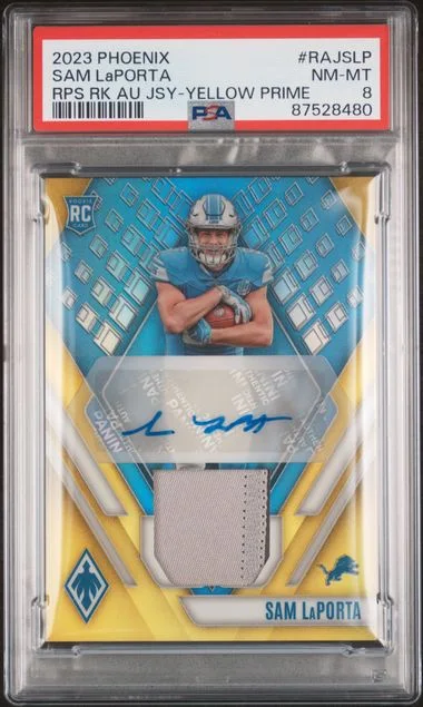 2023 Panini Sam Laporta Phoenix RPS Auto Jersey Yellow Prime #RAJSLP card image