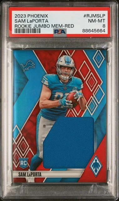 2023 Panini Sam Laporta Phoenix Jumbo Memorabilia Red #RJM-SLP card image