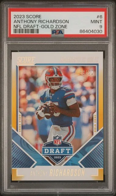 2023 Panini Score Anthony Richardson NFL Draft Gold Zone #6 card image