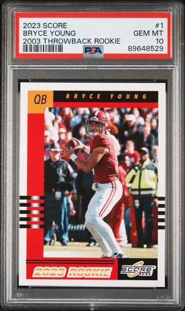 2023 Panini Score Bryce Young 2003 Throwback #1 card image