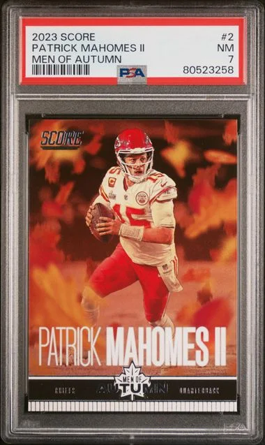2023 Panini Score Patrick Mahomes II Men Of Autumn #2 card image