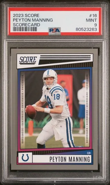 2023 Panini Score Peyton Manning Scorecard #16 card image