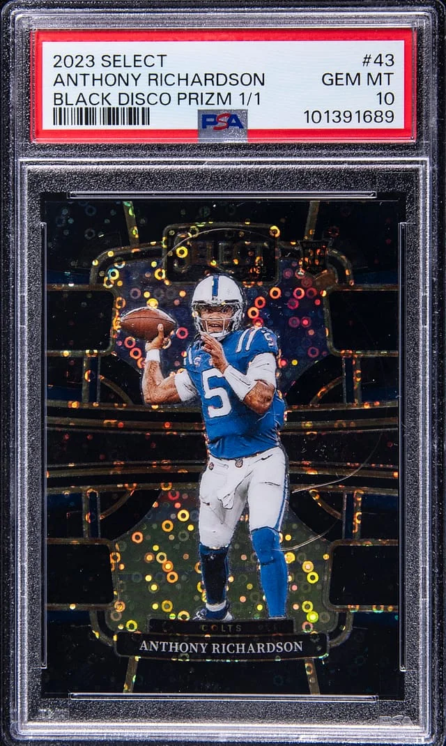 2023 Panini Select Anthony Richardson Black Disco Prizm #43 card image