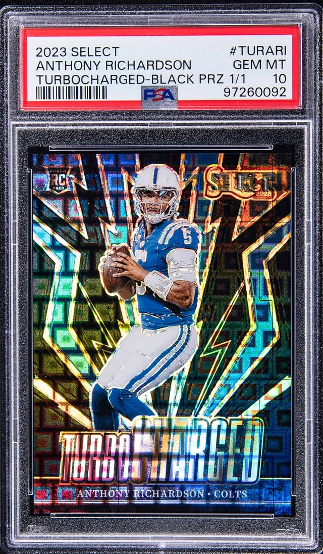 2023 Panini Select Anthony Richardson Turbo Charged Black Prizm #TUR-ARI card image