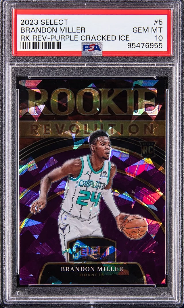 2023 Panini Select Brandon Miller Revolution Purple Cracked Ice #5 card image