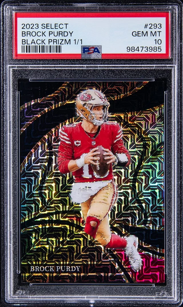 2023 Panini Select Brock Purdy Black Shimmer Prizm #293 card image