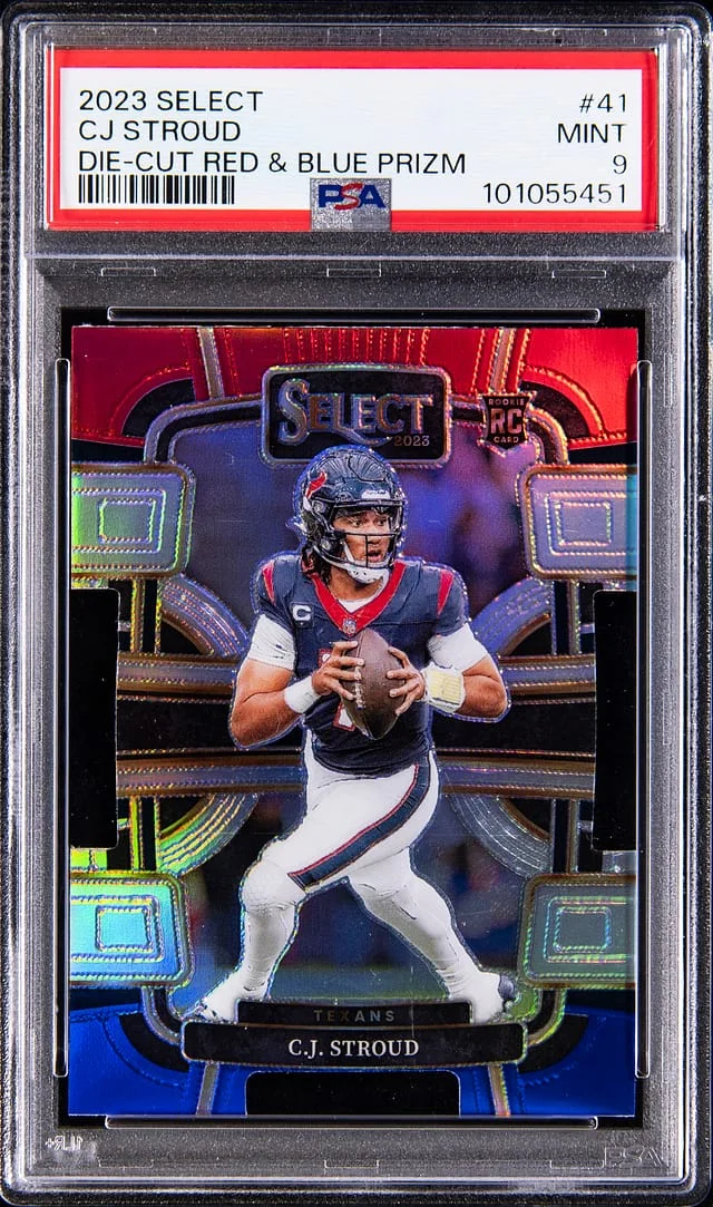 2023 Panini Select CJ Stroud Die-Cut Red, Blue Prizm #41 card image