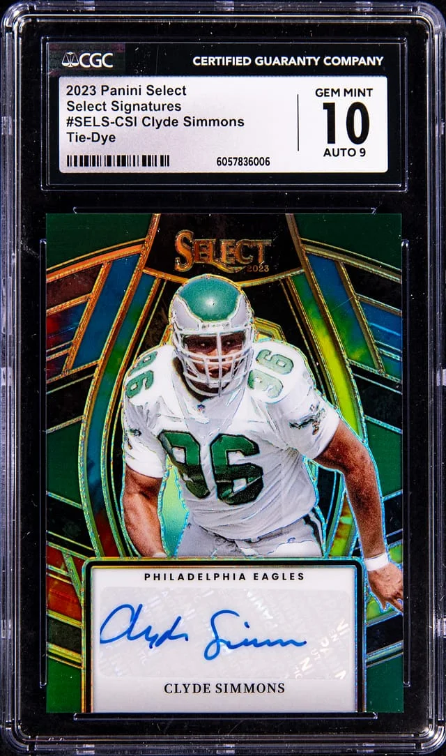 2023 Panini Select Clyde Simmons Select Signatures Tie-Dye #SELS-CSI card image