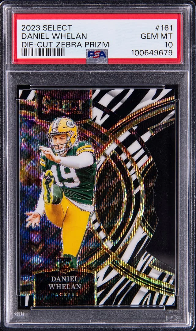 2023 Panini Select Daniel Whelan Die-Cut Zebra Prizm #161 card image