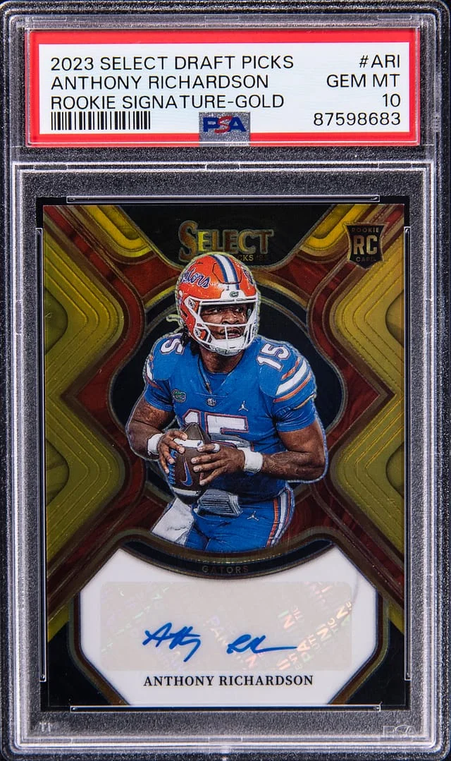 2023 Panini Select Draft Picks Anthony Richardson Signature Gold #RS-ARI card image