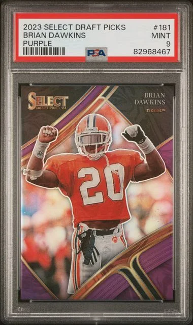 2023 Panini Select Draft Picks Brian Dawkins Purple #181 card image