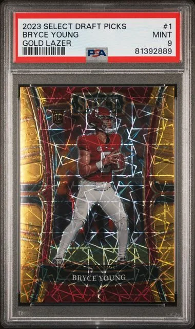 2023 Panini Select Draft Picks Bryce Young Gold Lazer #1 card image