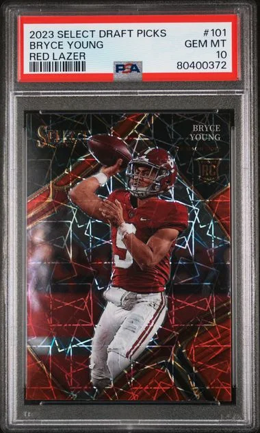 2023 Panini Select Draft Picks Bryce Young Red Lazer #101 card image