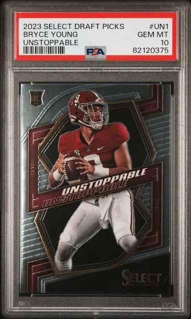 2023 Panini Select Draft Picks Bryce Young Select Unstoppable #Un1 card image