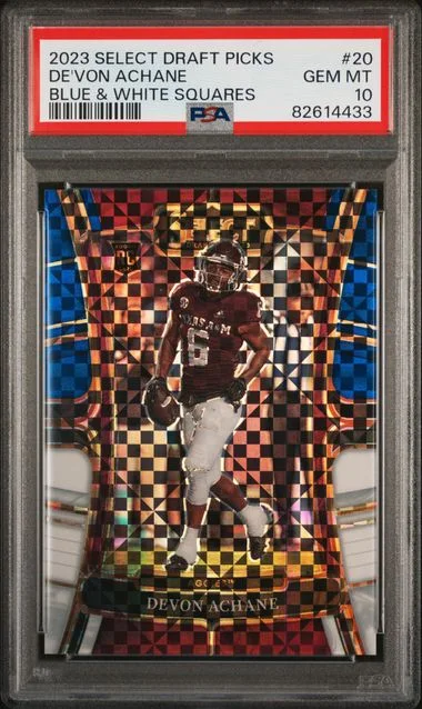 2023 Panini Select Draft Picks De'Von Achane White Lazer #20 card image