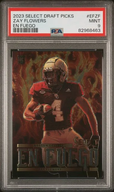 2023 Panini Select Draft Picks En Fuego Efzf Zay Flowers #no-number card image