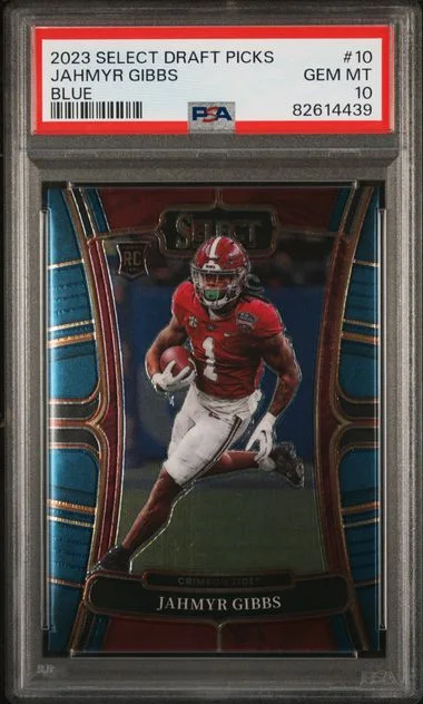 2023 Panini Select Draft Picks Jahmyr Gibbs Blue #10 card image