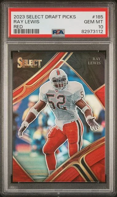 2023 Panini Select Draft Picks Ray Lewis Red #185 card image
