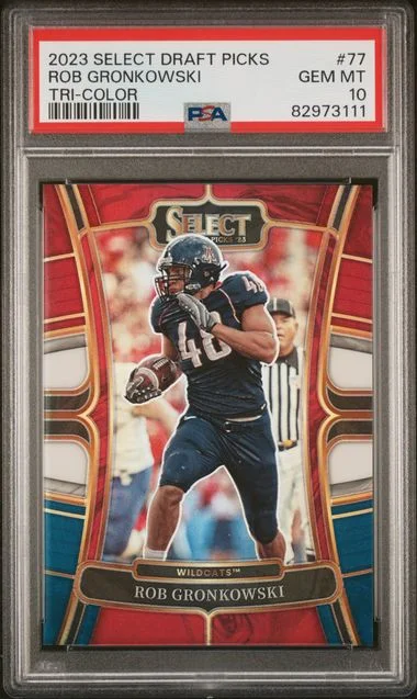 2023 Panini Select Draft Picks Rob Gronkowski Tri-Color #77 card image