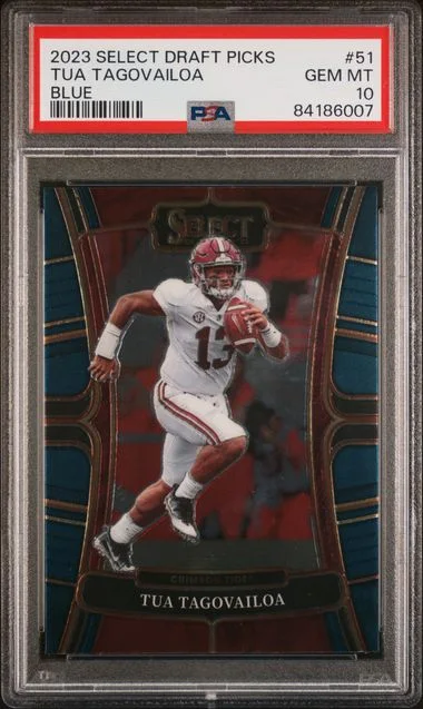 2023 Panini Select Draft Picks Tua Tagovailoa Blue #51 card image