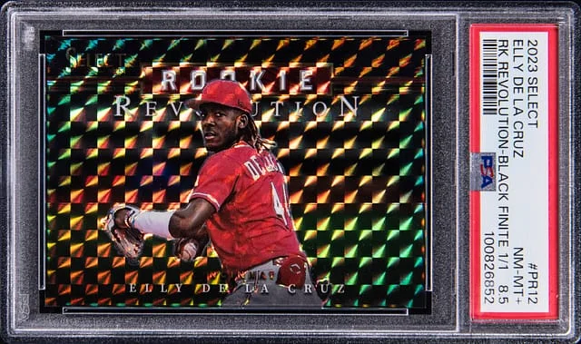 2023 Panini Select Elly De La Cruz Revolution Black Finite Prizm #PR12 card image