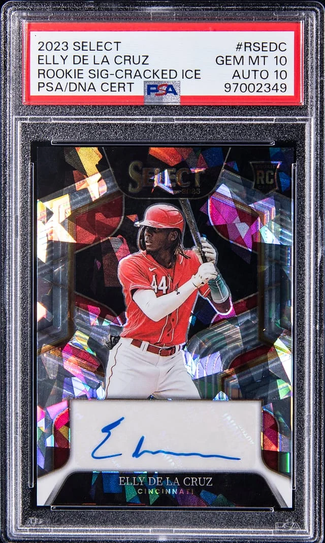 2023 Panini Select Elly De La cruz Signature Cracked Ice #RS-EDC card image