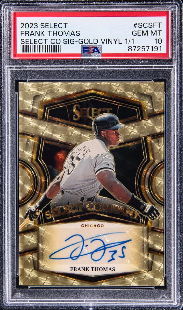 2023 Panini Select Frank Thomas Company Signature Gold Vinyl #SCS-FT card image