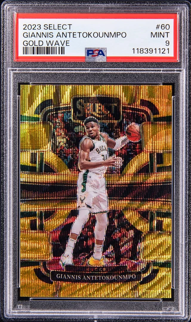 2023 Panini Select Giannis Antetokounmpo Gold Wave #60 card image