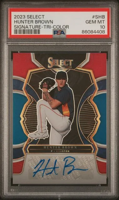 2023 Panini Select Hunter Brown Signature Tri-Color #SHB card image