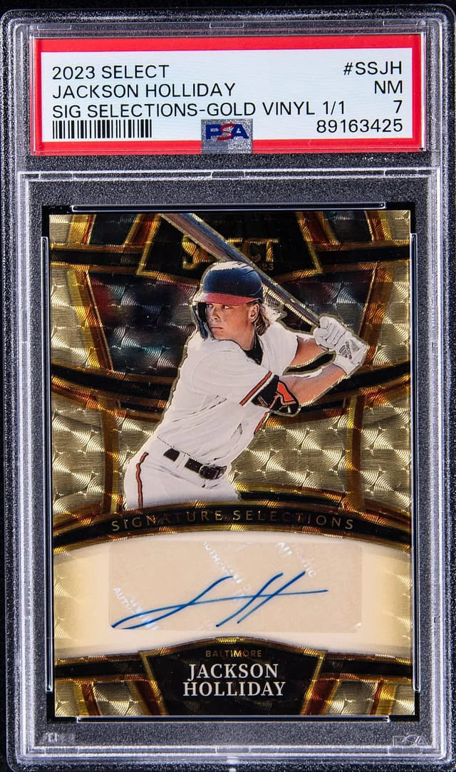 2023 Panini Select Jackson Holliday Signature Selections Tri-Color Prizm #SS-JH card image