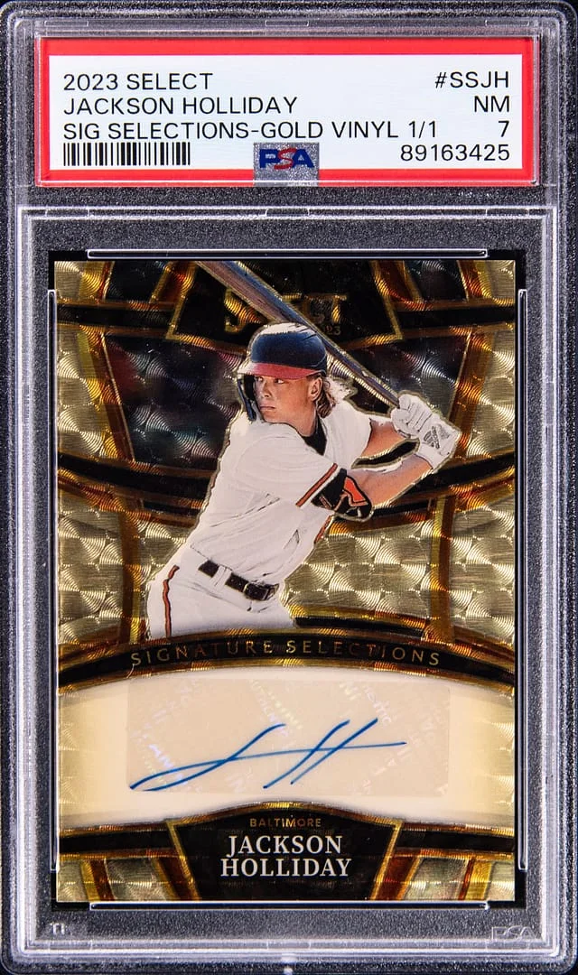 2023 Panini Select Jackson Holliday Signature Selections Gold Vinyl #SSJH card image