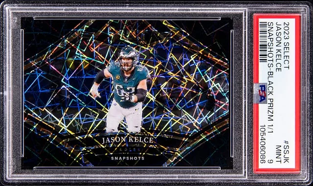2023 Panini Select Jason Kelce Snapshots Black Prizm #SSJK card image